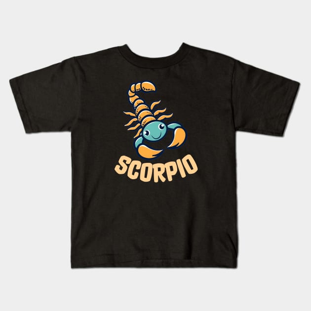 Scorpio Zodiac Sign Kids T-Shirt by ElCrocodel